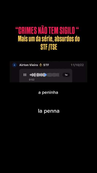 Áudios que Alexandre de Moraes não trás aos autos, áudios que ele e a mídia ignoram.

“Crimes não tem sigilo !”