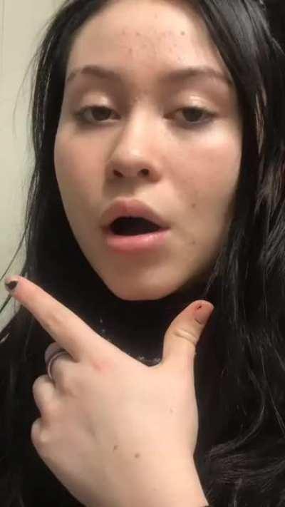 Admitting she's a TikTok thot that you're supposed to jack off to