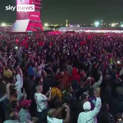 Morocco fans have been celebrating after their country made history by becoming the first African nation to reach a World Cup semi-final after beating Portugal 1-0