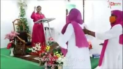 Foreign funded missionary church in India curing COVID-19 patients. Praise Jesus.