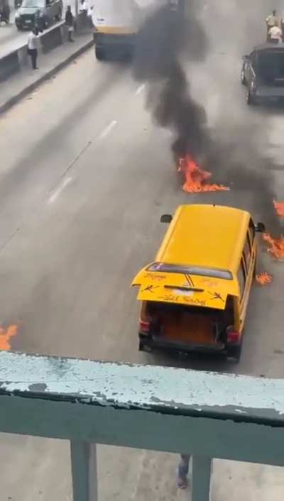 There was a man on fire... and there was laughing at this burning man and the camera person did not give a damn about this man by ignoring him and kept filming other people...
