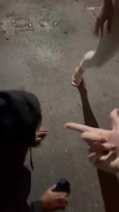 Girl disrespects guy and spits loogie on his face