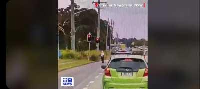 Run a red, become Jesus on a traffic light