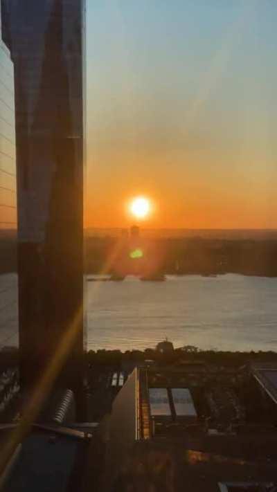 Sunset over the Hudson River.