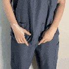 Big scrubs, big titties, tiny nurse 🥺🥺