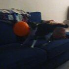 He doesn’t pop them or know how to walk around one but balloons are his favorite