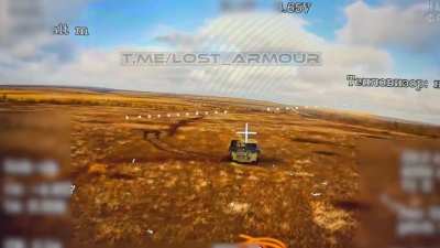 RU POV: Fiber-optic drone finishes off abandoned AFU M113 armored personnel carrier. Rabotino, Zaporizhzhia Oblast.