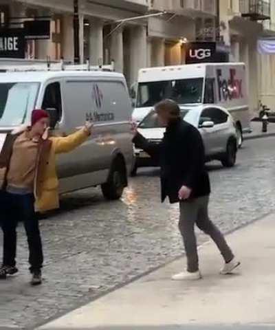 Middle finger fight.