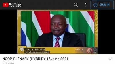 Hon Deputy President David Mabusa - ‘cannot continually blame apartheid...’