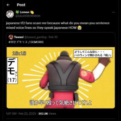 Japanese TF2 fans are built d̶i̶f̶f̶e̶r̶e̶n̶t̶  STRONGER