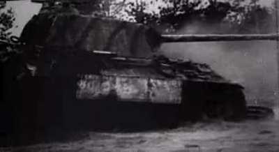 Panther Tank firing it’s 75mm main cannon in Normandy, 1944.