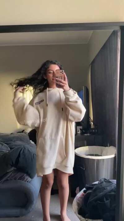 my first tiktok magic trick, wanna see how fast i can take my jumper off? (18)