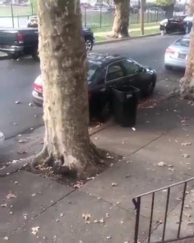 Learning to ride a motorcycle on the sidewalk