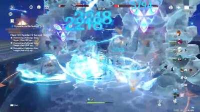 With only level 4 talents and average artifacts on Childe, I finally got every star in Spiral Abyss - Freeze comp is highly underrated!