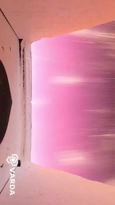 Footage of a space capsule returning to Earth. You can see the plasma generated by the friction of the atmospheric layers.