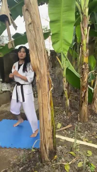 This girl scrubbed a bunch of videos of her breaking bricks with her mind