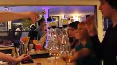 Having a good time at the bar