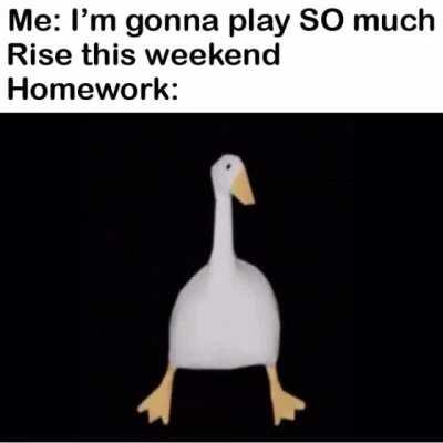 Just gotta do 57 more assignments till I can enjoy some Rise