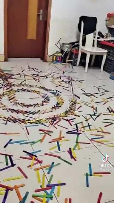 Gravity reversing dominos