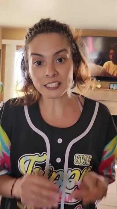 girl in psychosis wielding a knife