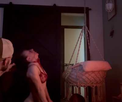 Babe tells me to be a good hostess & ride our guest well 🙃😈😋