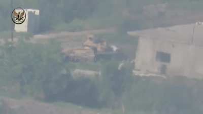 NLF 9K111 Fagot strike on a Syrian Army T-72 - Hama Countryside - 2019