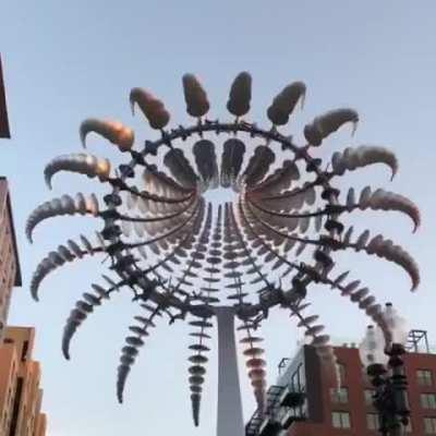 Kinetic sculpture in Washington. Movement occurs with the help of wind power. You can look at this endlessly.
