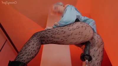 I feel so naughty when I rip my tights to fuck myself