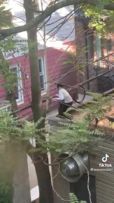 Kid retrieving his ball…