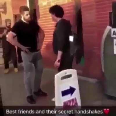 Secret handshake with a stranger..