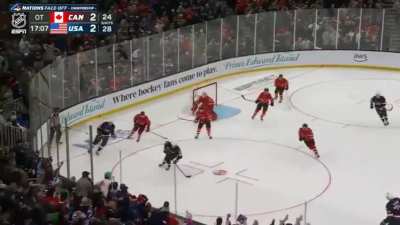 Binnington with a critical save on Matthews in OT