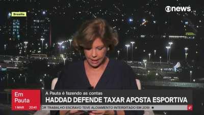 Haddad confirma para Eliane Catanhede que a taxação para cobrir o aumento da faixa de isenção do IR será sobre apostas online, não sobre games