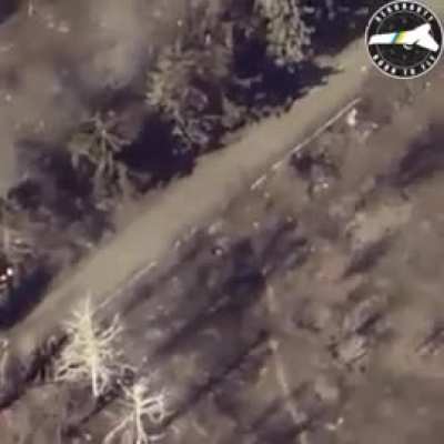 The destruction of the Russian BM-21 Grad MLRS with a support vehicle and crew. February 2025, location not disclosed.