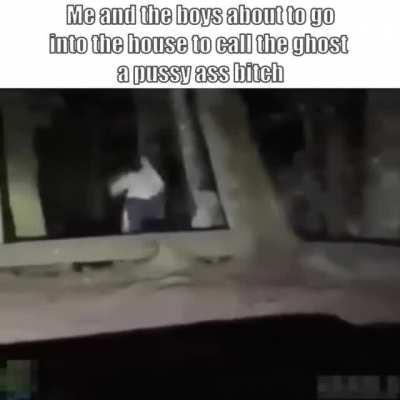 Homies walking into forest while asserting dominance