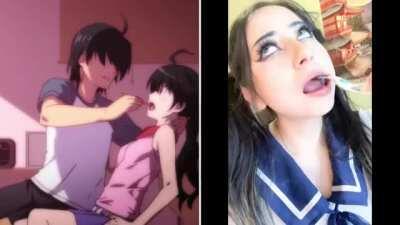 (OC) High effort post. TOOTH BRUSH SCENE from Nisemonogatari. Listen with sound 😭