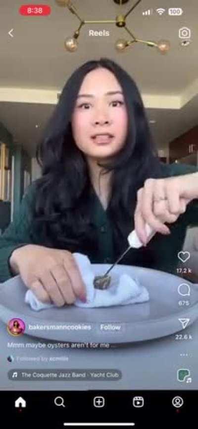 Having an oyster for the first time