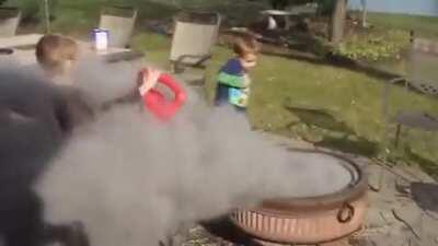 Daddy said to clean out the firepit...