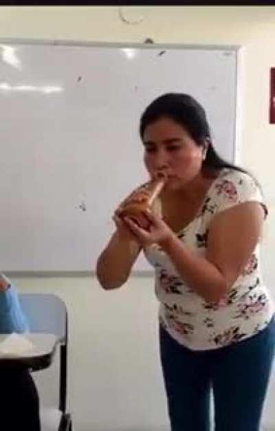 class is impressed with the sex ed teacher's skills