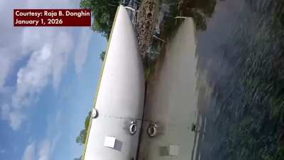 Philippine Coast Guard recovered suspected Chinese rocket debris in the waters off Sulu(far south part of PH)