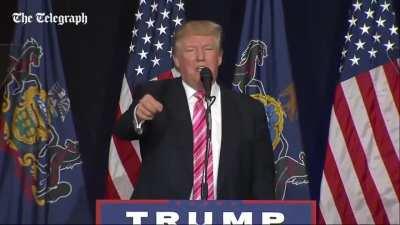 Donald Trump mocking Hillary Clinton over her pneumonia during the 2016 campaign