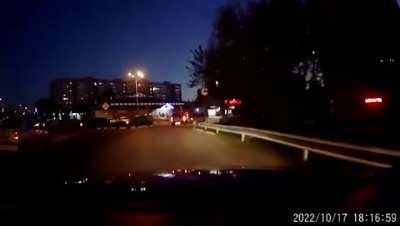 Russian jet fighter crashing into building