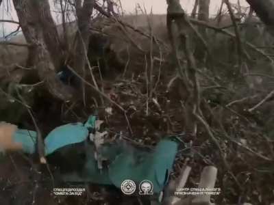 Clearing of positions and evacuation of a wounded man in the Lxman direction near the village of Terny (archival footage from the soldiers of the Omega West special unit of the Omega Special Forces Center, end of 2024)