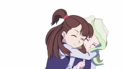 Akko Hugging Diana [Little Witch Academia]