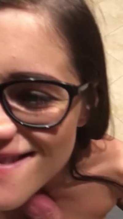 A valiant attempt at a titty fuck, then she makes dinner.