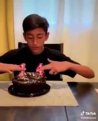 Remove those candles, son. What comes next might hurt...