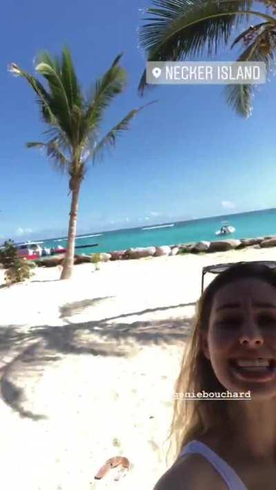 Genie in a bikini on Necker Island