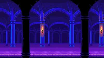 Super Nintendo Style 16-bit parallax Castle Interior