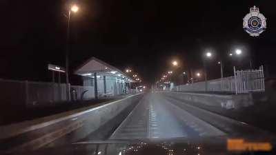 Front End Loader high speed chase after robbing a Motor Cycle Store. Brisbane