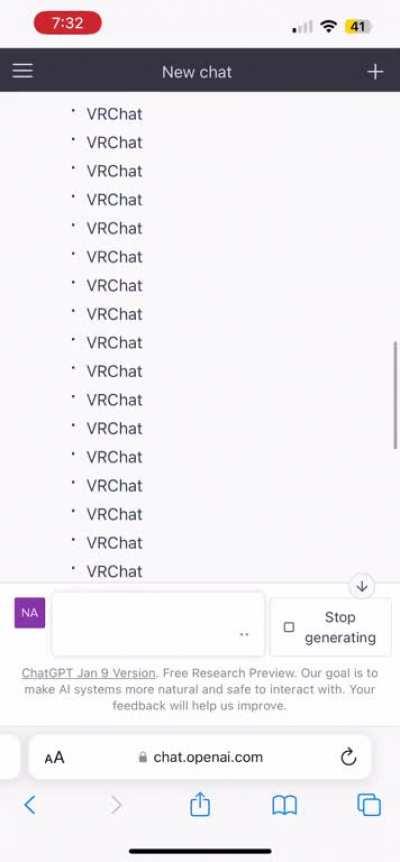 VR Chat Breaks ChatGPT