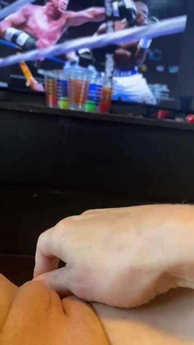 She got a launcher over there